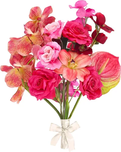 Vista 6 de CEWOR Flores artificiales para jarrón, flores artificiales de seda para ramos de boda, arreglos florales, centros de mesa florales, centros de mesa