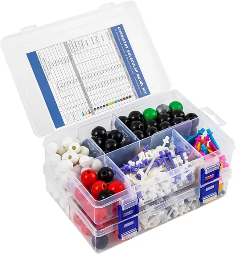 Vista 8 de HFKPJRT Kit de modelo molecular, 208 piezas de modelo molecular, química orgánica, kits de modelo de elementos atómicos para lecciones de química