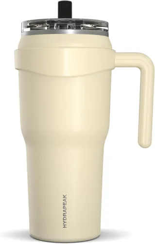 Vista 9 de Hydrapeak Roadster - Botella de agua de acero inoxidable de 40 onzas con aislamiento al vacío de doble pared con asa y tapa con popote 2 en 1
