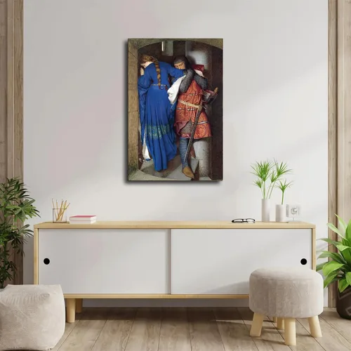 Vista 3 de Hellelil And Hildebrand, The Meeting On The Turret Stairs - Póster de Frederick William Burton - Póster decorativo en lienzo para pared