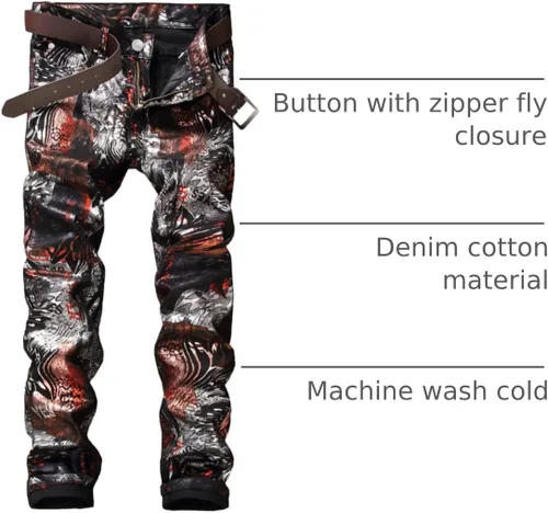 Vista 125 de Enrica Pantalones vaqueros estampados casuales para hombre