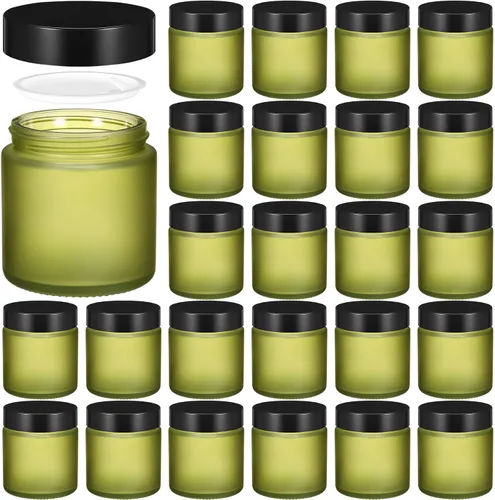 Vista 35 de Norme 24 Frascos de Vidrio de 4 oz con Tapas Herméticos Redondos a Prueba de Fugas Frascos Cosméticos Vacíos con Revestimientos Internos en la Tapa