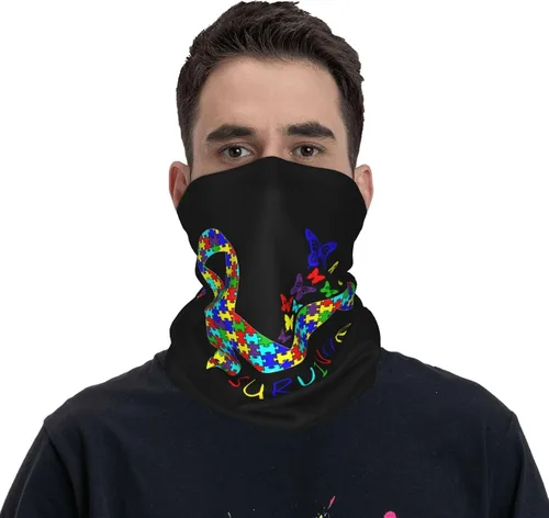 Vista 5 de Pasamontañas para el cuello para adultos, multiusos, protección contra el polvo, el viento, máscara facial, sin costuras, duradera, fina