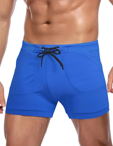 Vista 16 de COOFANDY Trajes de baño para hombre Slip de natación sexy Traje de baño de pierna cuadrada Traje de baño Short de natación Traje de baño con 4