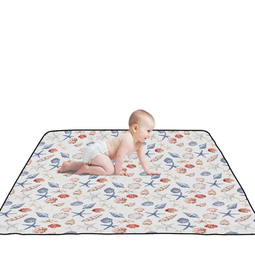 Vista 8 de Animal Coastal - Tapete grande y elegante para gimnasio y actividades para el suelo, acogedora y transpirable, para bebés y niños pequeños, 50 x 50