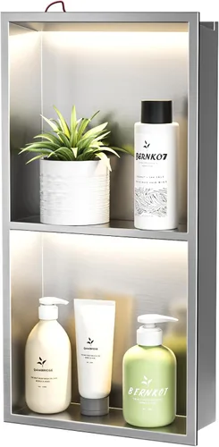 Vista 20 de Acero inoxidable cepillado 36" X 12" Niche de ducha Led Ningún