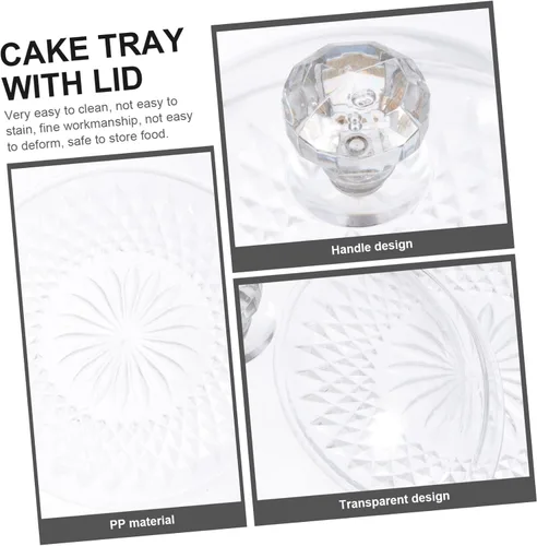Vista 4 de UPKOCH Soporte transparente para tartas de polipropileno con tapa, tapa de cúpula, 12 "x 12