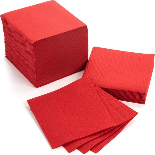 Vista 10 de AH AMERICAN HOMESTEAD Servilletas de cóctel de papel, servilletas desechables similares al lino, 4.75 x 4.75 pulgadas, servilletas cuadradas a Azul