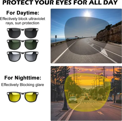 Vista 5 de 2 clips polarizados para Ray-Ban Meta Wayfarer y Gen 2 (RW4006/RW4012, talla M, 50-22), clip de cambio de color para protección UV Meta Wayfarer Gen