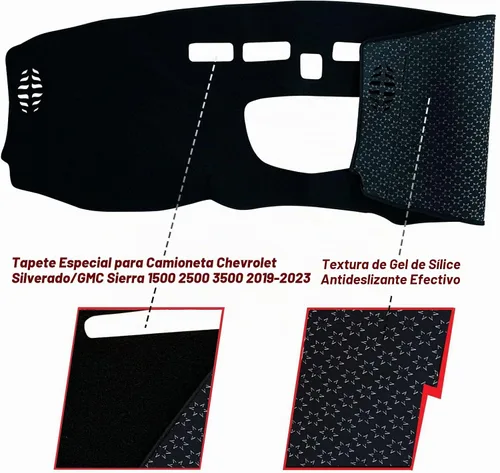 Vista 2 de Funda para salpicadero personalizada para consola central interior compatible con Chevrolet Silverado/GMC Sierra 1500 2500 3500 camiones 2019-2023