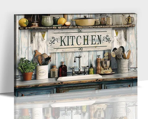 Vista 22 de GUTTATY Imágenes de cocina, arte de pared, pintura colorida de frutas y verduras para comedor, restaurante, regalo del día de la madre para abuela