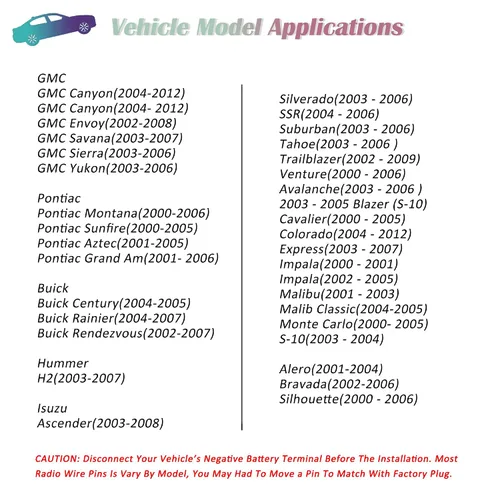 Vista 4 de G Adaptador de antena de arnés de cableado de radio para GM Chevy GMC