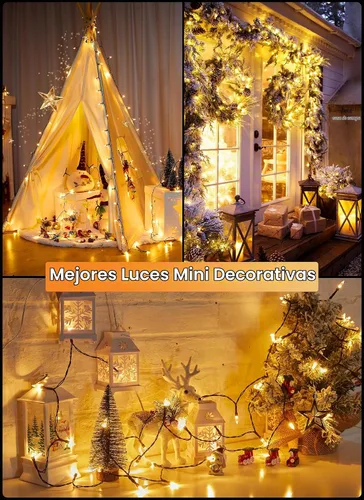 Vista 7 de Luces de Navidad LED Brightown, 39 pies de longitud, 100 luces LED con bombillas transparentes, 8 modos de iluminación, luces de hadas enchufables