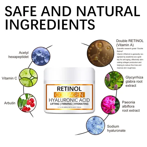 Vista 5 de Crema para Manchas Oscuras en La Cara, Crema para Arrugas, 1.76 oz de proteína de colágeno retinol y ácido hialurónico Crema hidratante facial