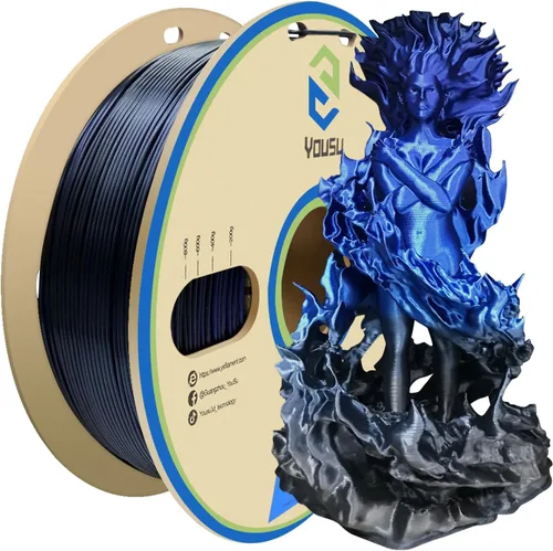 Vista 26 de Yousu Seda de Doble Color Filamento PLA para 3D Impresora Filamento Coextrusión PLA Multicolor Filamento PLA 1.75mm (± 0.03 mm) Compatible