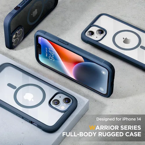 Vista 8 de Miracase Funda Magnética para iPhone 14 de 6.1'', [Sin Burbujas] Funda Protectora Bumper de Cuerpo Completo con Protector de Pantalla de Vidrio