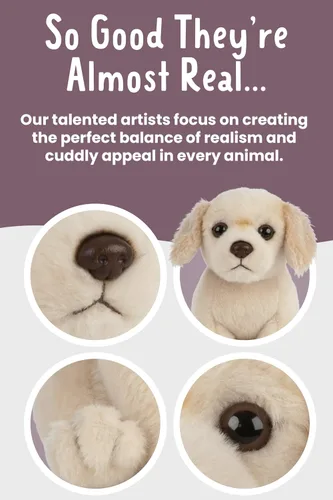 Vista 4 de Living Nature Golden Retriever - Cachorro de peluche suave y realista para perro, peluche ecológico Naturli, 6 pulgadas
