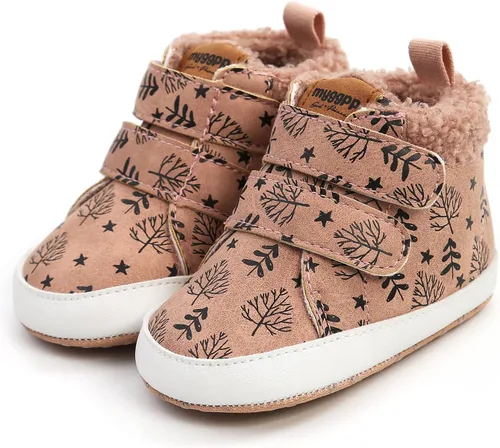 Vista 7 de QWZban Zapatos de bebé para niños y niñas, zapatillas de deporte con suela de goma antideslizante, para cuna de bebé, zapatos de vestir