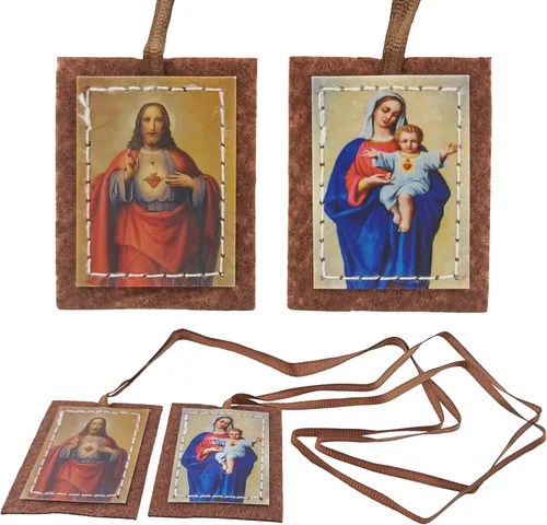Vista 7 de Collar Católico Escapulario Nuestra Señora del Monte Carmelo para Mujer Escapulario Morado Escapulario Morado