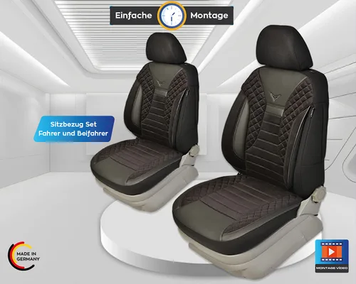 Vista 7 de Fundas de asiento para asientos de automóvil compatibles con Volvo XC40 de 2017, protector de asiento para conductor y pasajero, PS803