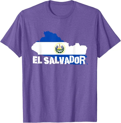 Vista 9 de Camiseta con la bandera de El Salvador, mapa de El Salvador, camiseta de Salvador para mujer, Negro