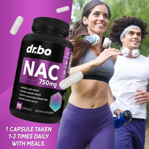 Vista 7 de Suplemento NAC Píldoras de N-acetil cisteína - 750 mg N acetil cisteína cápsula de vitamina pura - Fórmula diaria de apoyo hepático para la salud