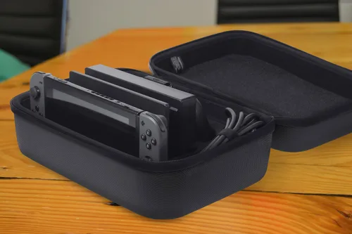 Vista 11 de Tienda Basics Hard Shell Travel and Storage Case For Nintendo Switch & OLED Switch, Black, 12 x 4.8 x 9 Inches