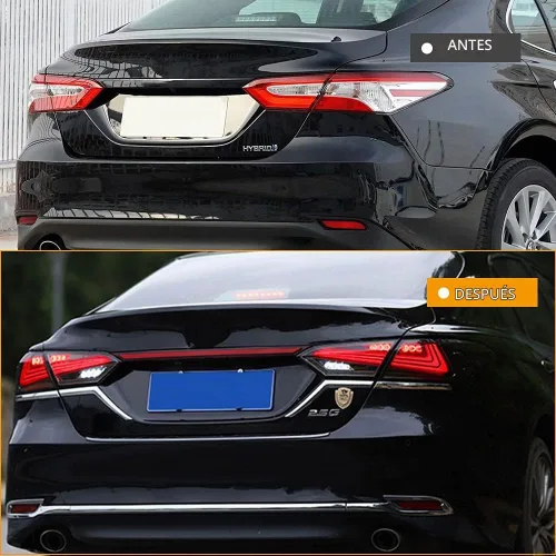 Vista 2 de T T-ABC Mods Luces traseras para Toyota Camry 8ª generación 2018-2024, conjunto de lámpara trasera completa LED (SMOKE 2)