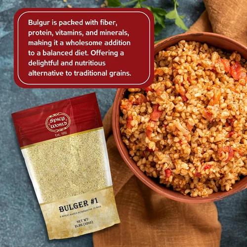Vista 4 de Bulgur - Trigo molido fino #1, bolsa de 2 libras (32 onzas) Trigo búlgar cultivado en Estados Unidos para tabouleh 100% natural y puro Ideal
