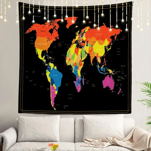Vista 99 de Shrahala Tapiz de pared de hojas de arce otoñal, hojas rojas llameantes, fondo negro, tapiz grande para colgar en la pared, tapiz decorativo