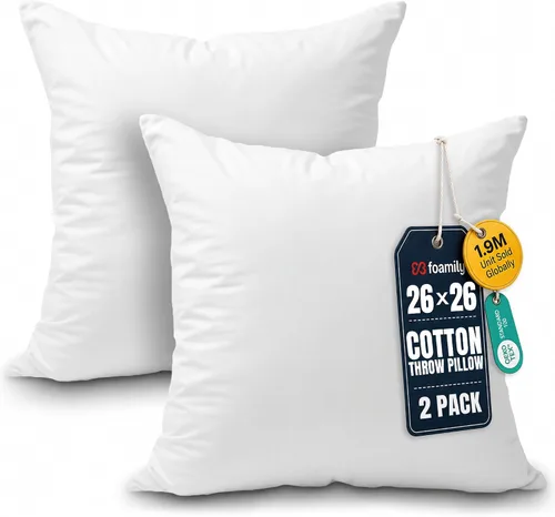 Vista 23 de Foamily Insertos de almohada 100% algodón de 12 x 12 pulgadas, rellenos de almohada para almohadas decorativas para sofá y cama, relleno de almohada