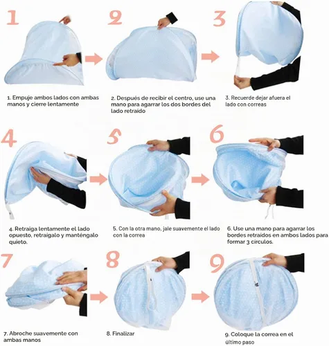 Vista 3 de Mosquitera portátil para bebé, tienda de campaña plegable para cuna de viaje con cierre de cremallera, cama desplegable instantánea con almohadilla
