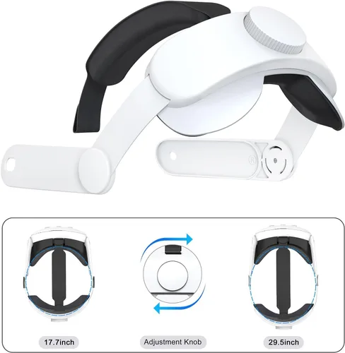 Vista 6 de Head Strap for MetaOculu Quest 3, Elite Strap Replacement with Adjustable Hinge and Enlarged Head Support, Quest 3 Accessories Detachable Strap Fit