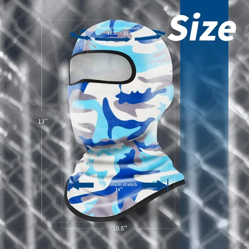 Vista 6 de YESLIFE Summer Balaclava Ski Mask for Men&Women, Face Mask Azul Camo