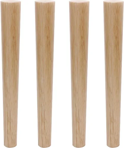 Vista 12 de Patas de madera maciza de roble barniz, patas rectas, patas de mesa de café, 2.4 – 27.6 in, para tocador, armario, con placa de montaje, tornillos