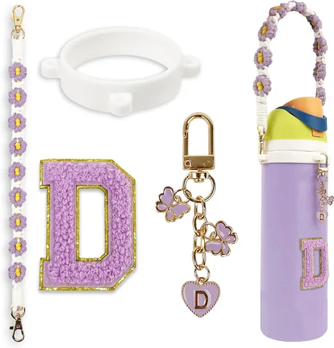 Vista 68 de Lindo juego de dijes de letras compatible con botella de agua Owala de 24 oz, 32 oz, 40 oz, Owala Kids, vaso térmico de café Owala, Owala FreeSip