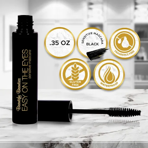 Vista 2 de BeautifyBeauties Easy On the Eyes: máscara de ojos sensible e hipoalergénica para usuarios de lentes de contacto, no irritante, sin fragancia