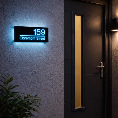 Vista 2 de Números LED de casa de 12 V para la calle retroiluminada, personalizada, números de casa modernos, placa de dirección iluminada con LED