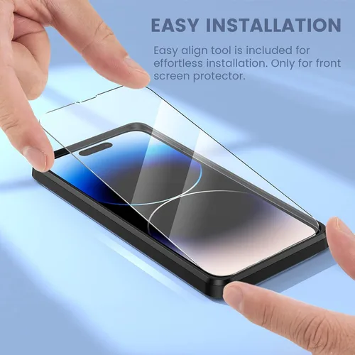 Vista 7 de Maxdara [6 en 1] Protector de Pantalla para iPhone 14 Pro (6.1 pulgadas), Paquete de 2 Protectores de Pantalla Trasera para iPhone 14 Pro