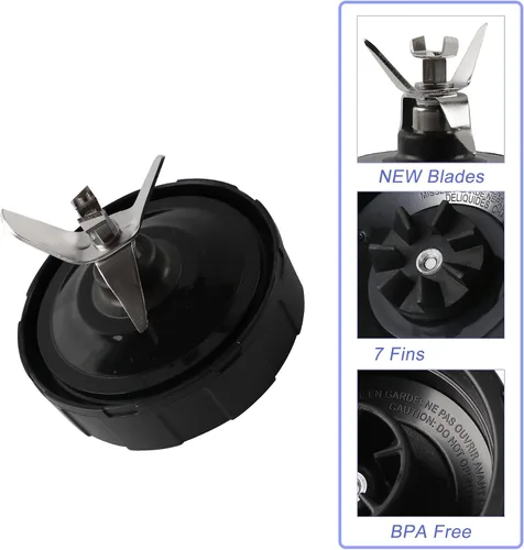 Vista 6 de 1 paquete de conjunto de cuchillas extractoras de 7 aletas para licuadora Ninja, cuchilla para licuadora Ninja, piezas de repuesto compatibles