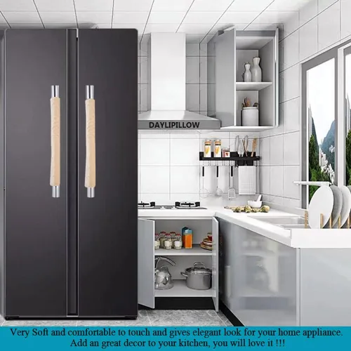 Vista 4 de Fundas para manijas de refrigerador, juego de fundas para manijas de electrodomésticos de cocina, horno microondas, nevera o lavavajillas, protector