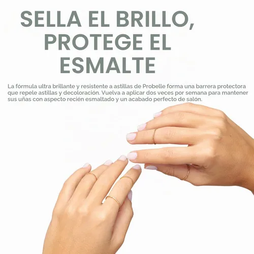 Vista 6 de Probelle Sellador de capa superior, capa superior de esmalte de uñas de secado rápido, acabado de uñas brillante de alto brillo