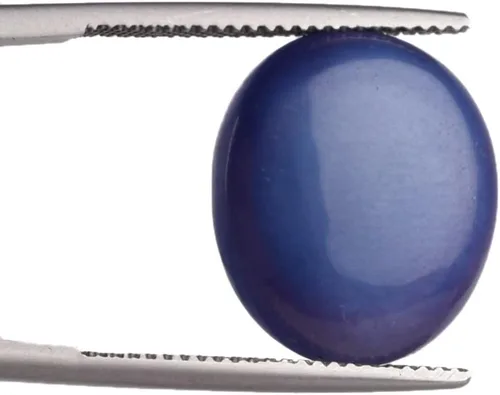 Vista 3 de GEMHUB 8.65 quilates, 0.512in, 6 rayos, estrella azul, zafiro ovalado, cabujón, piedra preciosa suelta BP-038, Gema, zafiro estrella azul mejorado