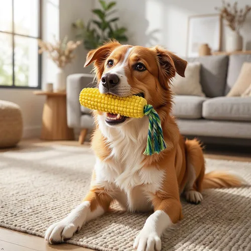 Vista 3 de Carllg Juguetes masticables para perros para masticadores agresivos, juguetes resistentes indestructibles para perros Durable Squeaky Interactive