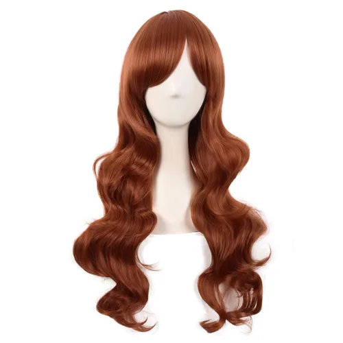 Vista 13 de MapofBeauty - Encantadora peluca larga y rizada para mujer, 28 pulgadas (70 cm), negro