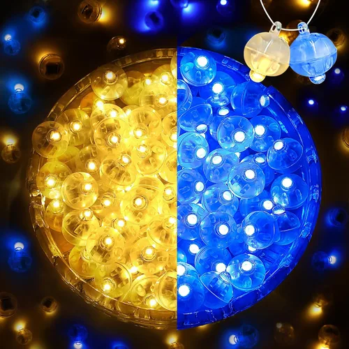 Vista 10 de 50 mini luces LED, globos de luz LED para decoraciones de fiesta, luces de fiesta de neón para linterna de papel, huevos de Pascua, fiesta de Rojo