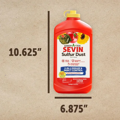 Vista 12 de Sevin 100547227 Polvo de azufre 1.25 libras, etiqueta blanca Control 2 en 1 de enfermedades e insectos, polvo o aerosol, para rosas, cítricos