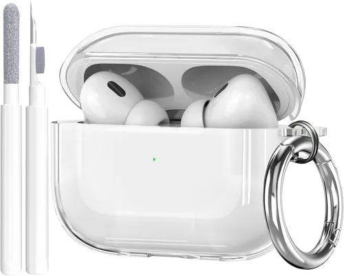 Vista 13 de Compatible con Airpods Pro 3 Funda transparente con bloqueo para teléfono, suave TPU magnético bloqueo automático Apple AirPods Pro de tercera