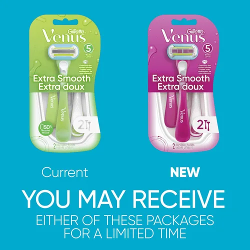 Vista 2 de Gillette Venus Maquinillas de afeitar desechables verdes extra suaves para mujer, 2