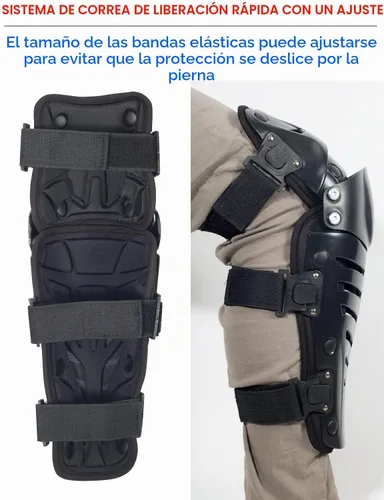 Vista 4 de Protectores de rodilla y espinilla para motocicleta, protección de pierna larga a prueba de choques, protección de rodilla para motocicleta doblable